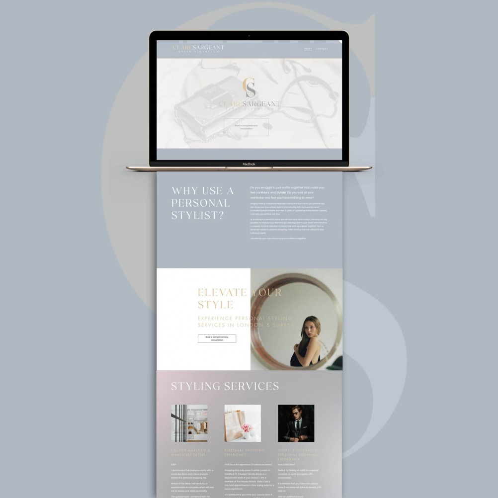 modern elegant website design longon personal stylist web design